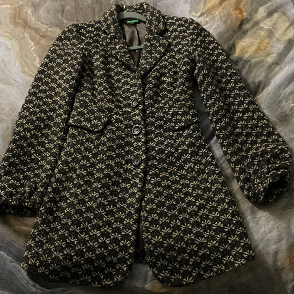United Colors Of Benetton Black and Gray Coat